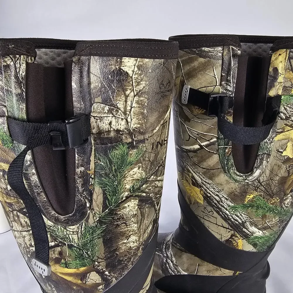 Cabelas Instinct Rubber Hunting Boots Mens 9 M Realtree Camo Waterproof 83234